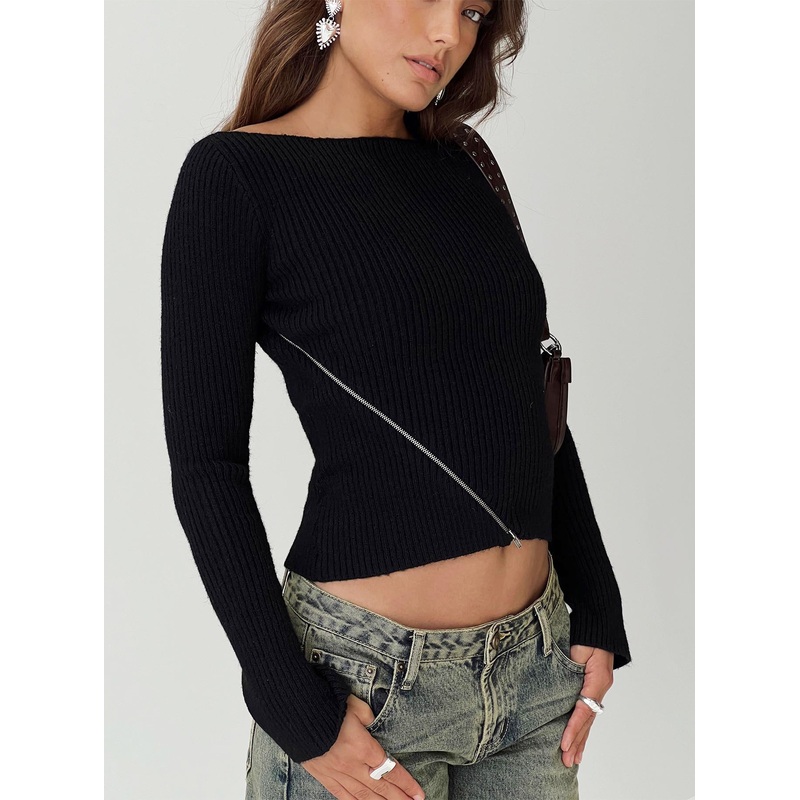 Tomomi Long Sleeve Top Black