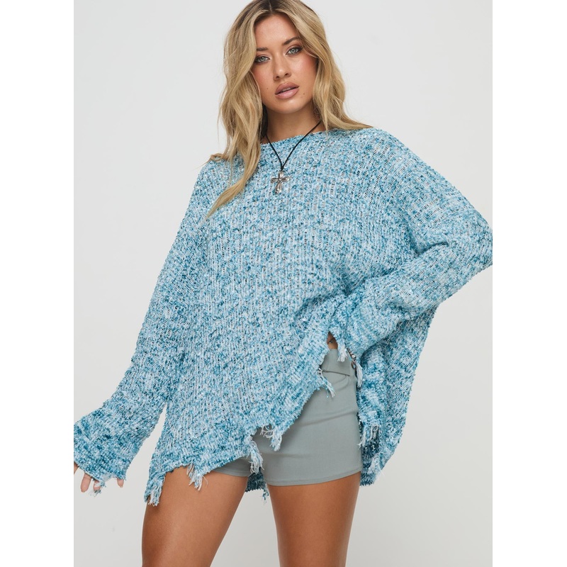 Dimond Knit Sweater Blue