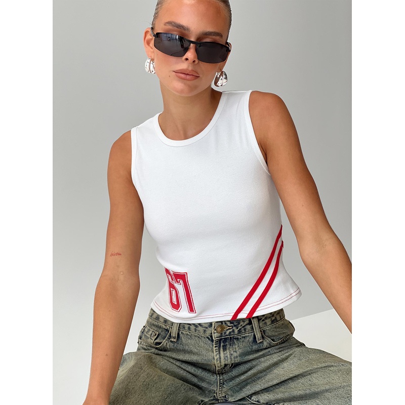 Fast 67 Tank Top White / Red