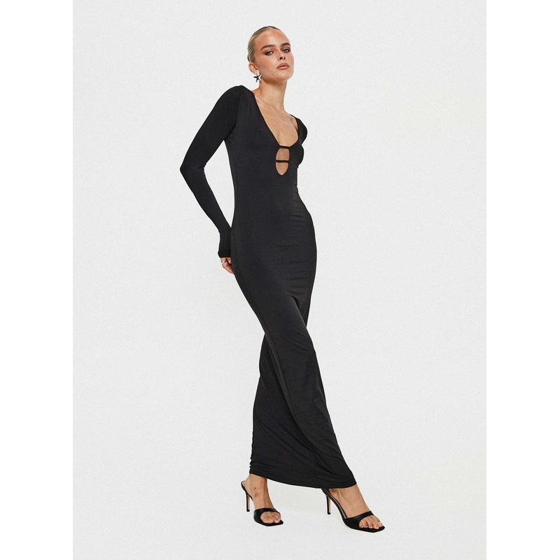 Lasan Long Sleeve Maxi Dress Black