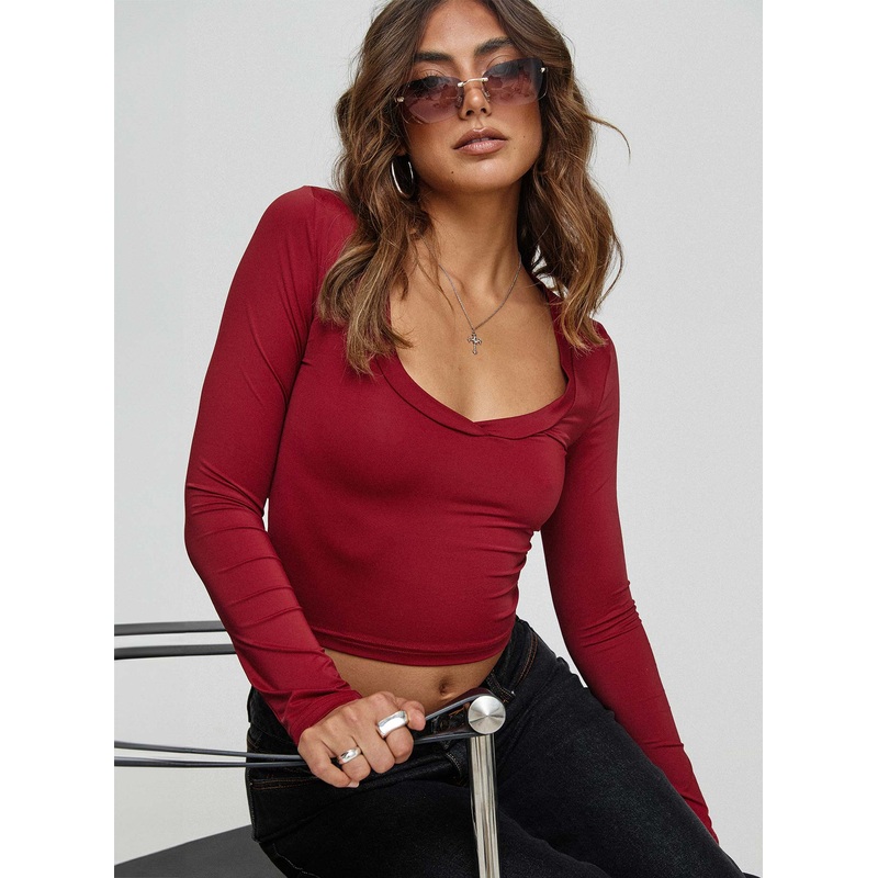 Pitta Long Sleeve Top Red