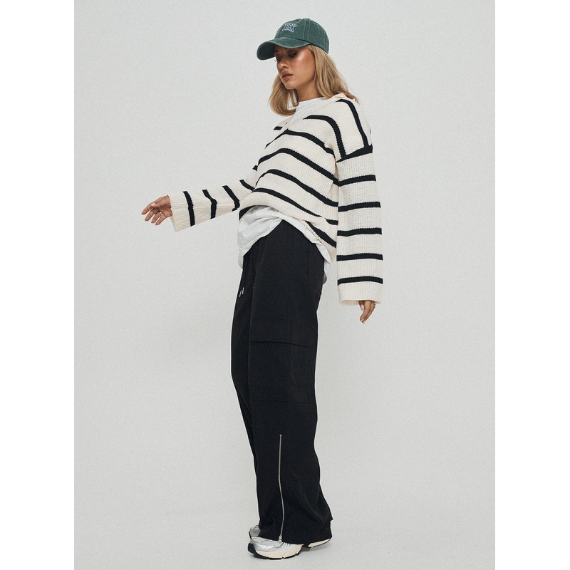 Presson Cargo Pants Washed Black