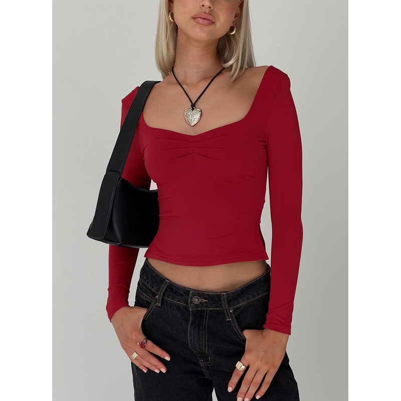 Rehna Long Sleeve Top Burgundy