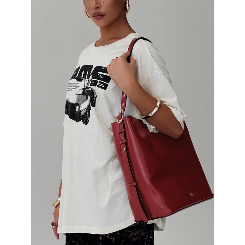 Sopha Dopha X Peta & Jain Asher Bucket Bag Burgundy
