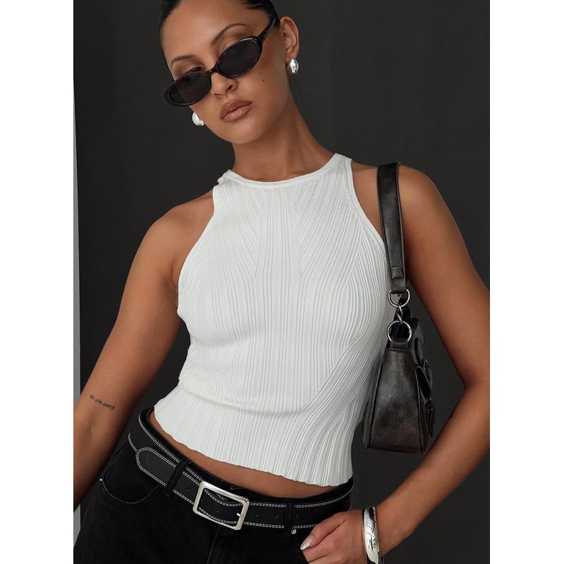 Ishita Knit Top White