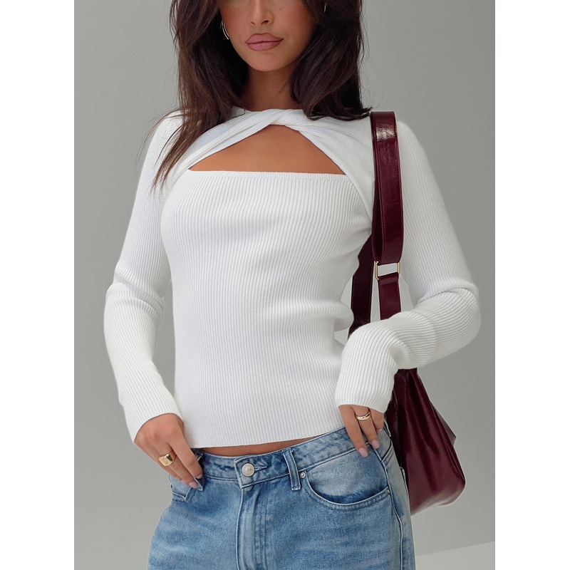 Malgit Long Sleeve Top White