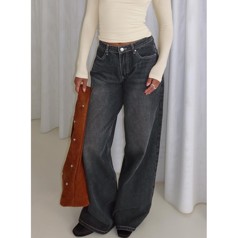 Naylor Wide Leg Jeans Grey Wash
