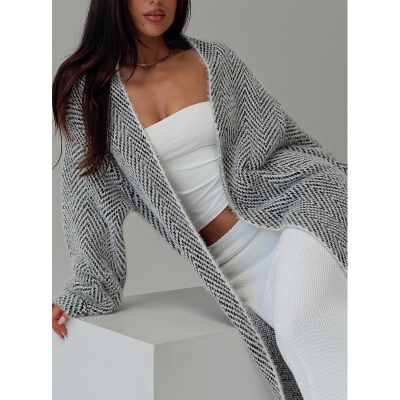 Tremmy Textured Cardigan Charcoal