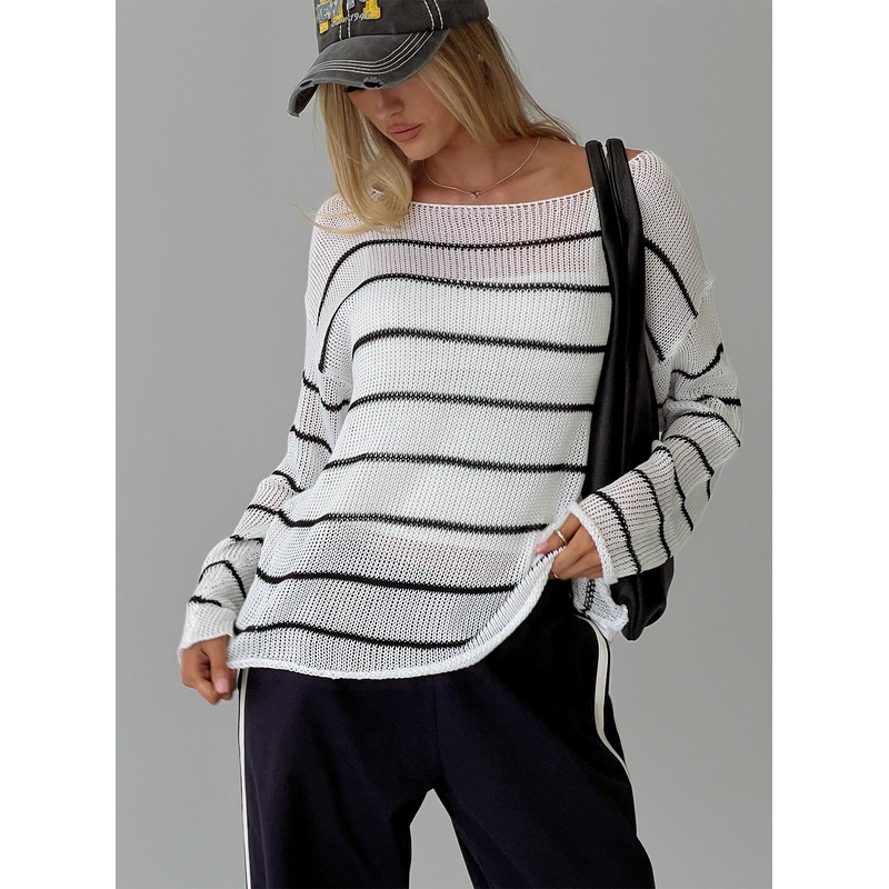 Alperton Knit Sweater Cream Stripe