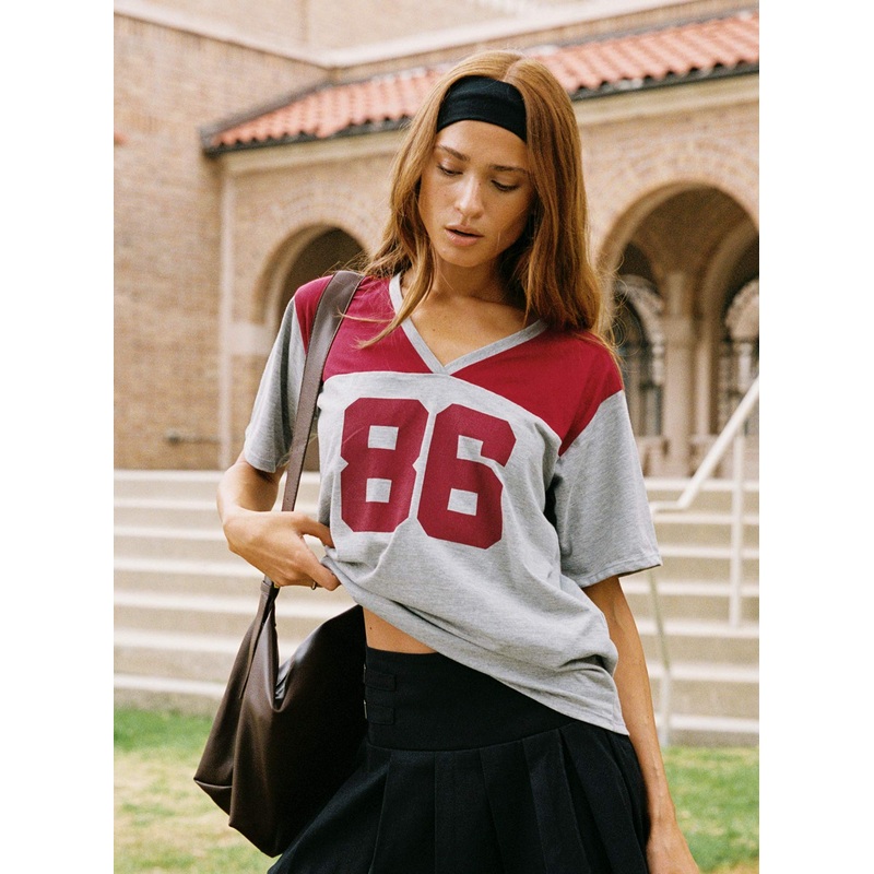Balap Top Grey Marle / Red
