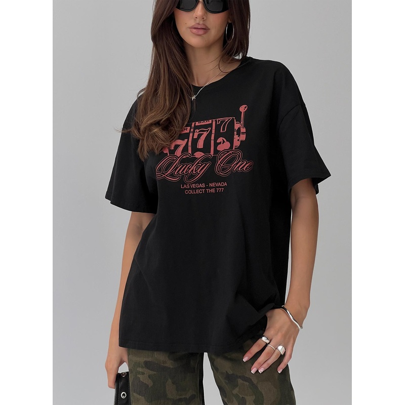 Big Winner Oversized Graphic Tee Black