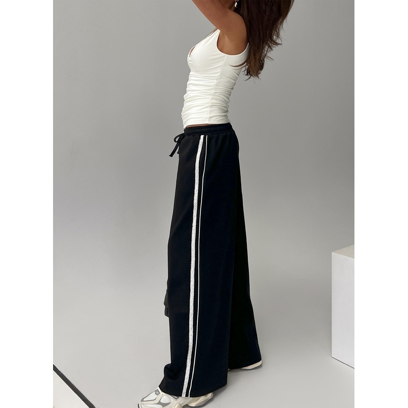 Expedition Wide Leg Track Pants Black