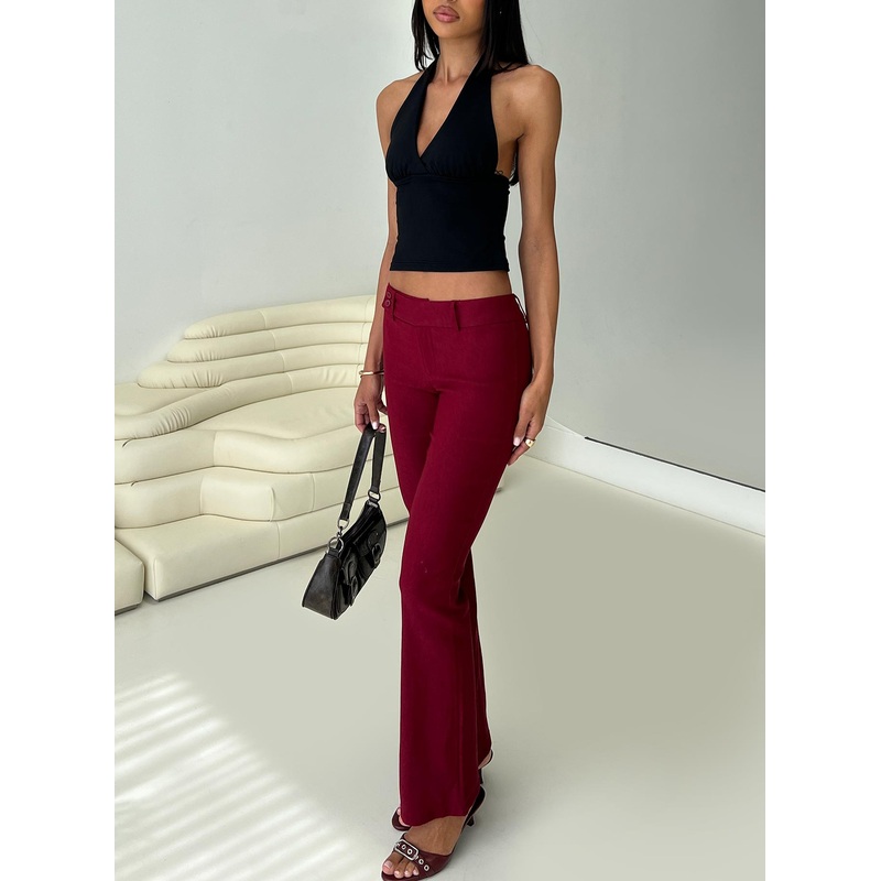 Kinkirk Flared Pants Burgundy Tall