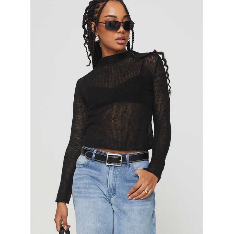 Mayikie Long Sleeve Top Black
