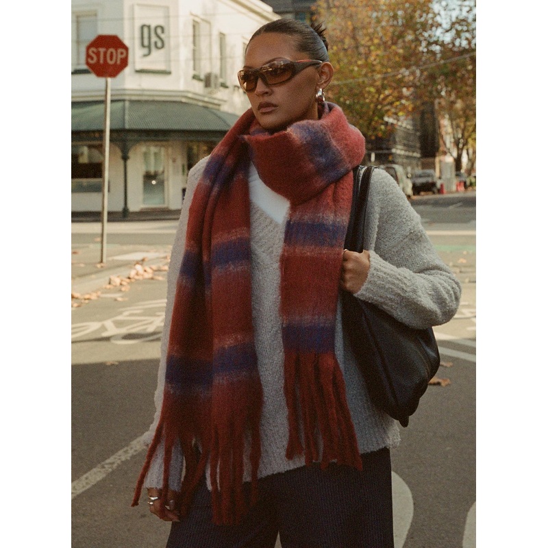 Rotini Scarf Red / Purple