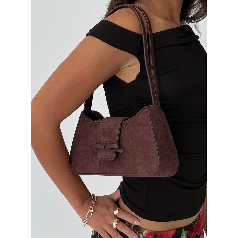 Scotlyn Shoulder Bag Faux Suede Brown