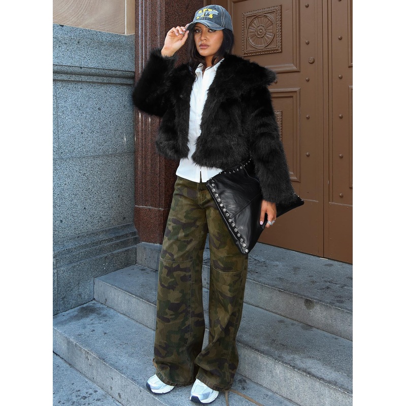 Strike Out Wide Leg Jeans Camouflage