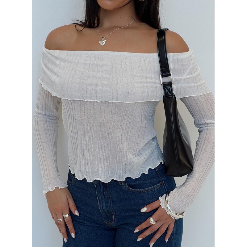 Alluring Off The Shoulder Top White
