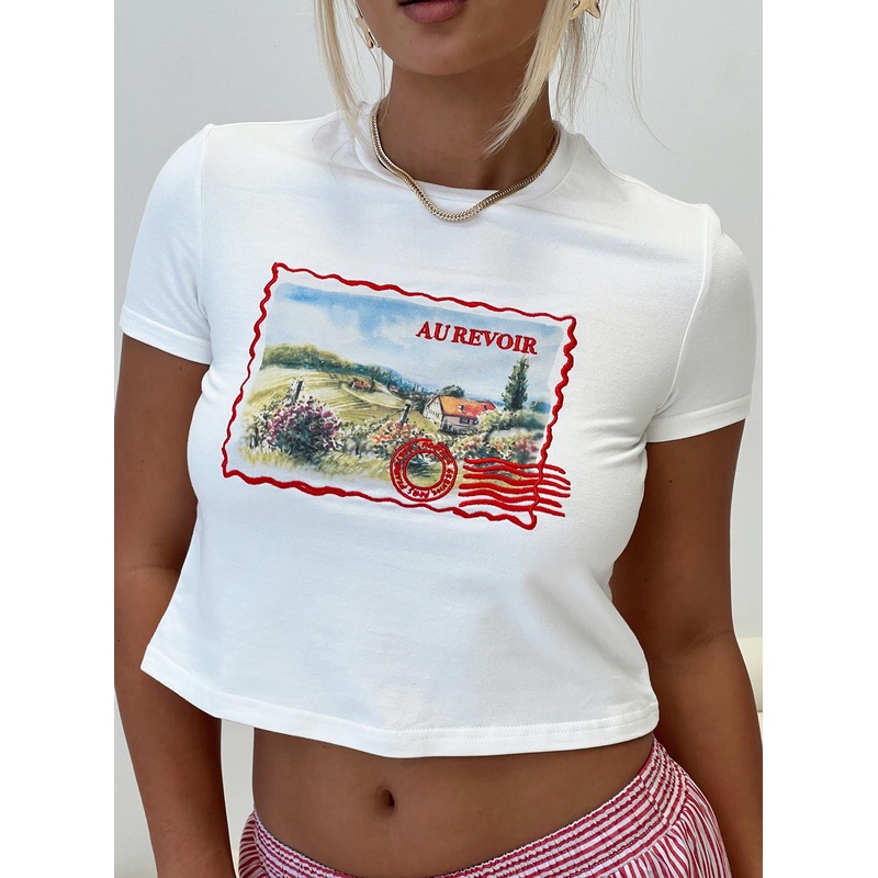 Au Revoir France Tee White