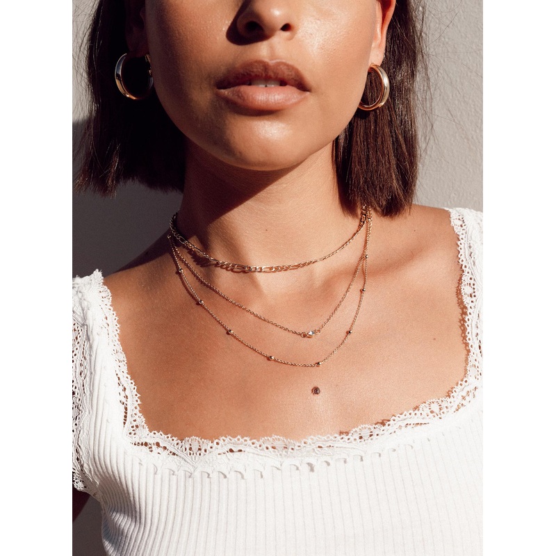 Elkie Dainty Necklace Set Gold