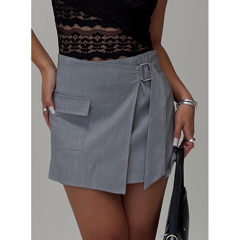 Lawyer Up Mini Skirt Grey