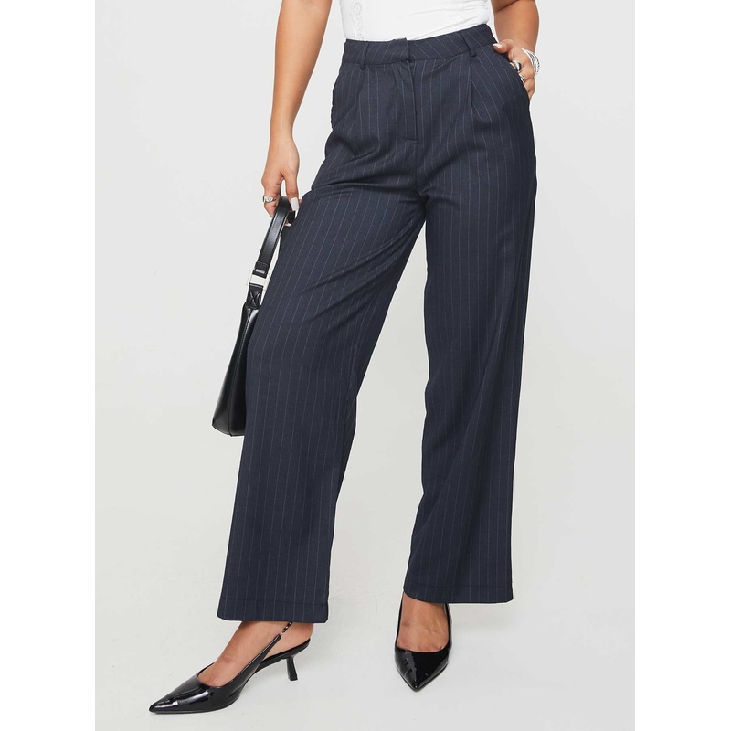 Leaben Pants Navy Pinstripe