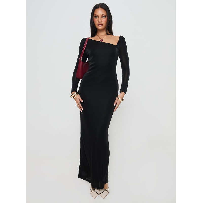 Sedani Long Sleeve Maxi Dress Black