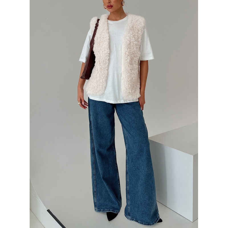 Charleson Faux Fur Vest Cream