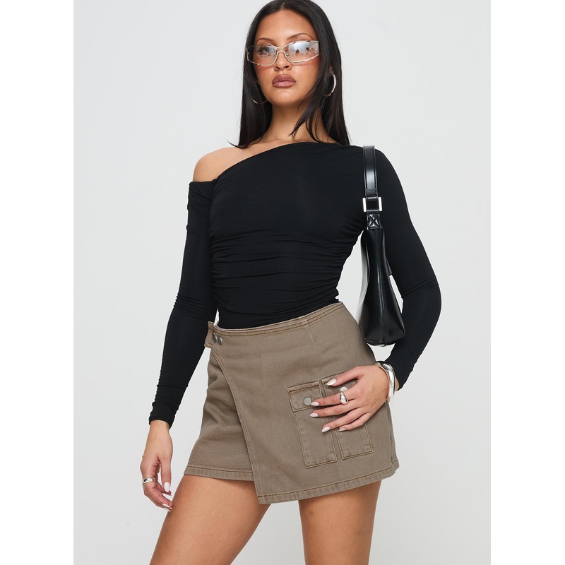 Mayik One Shoulder Bodysuit Black