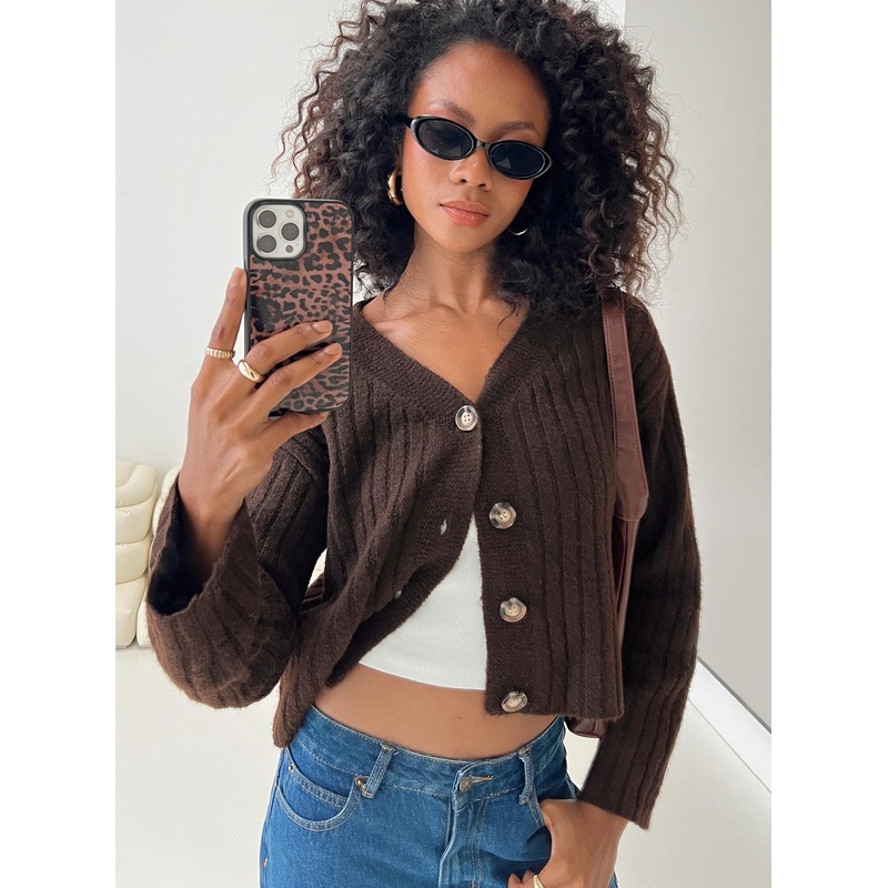Romona Knit Cardigan Chocolate