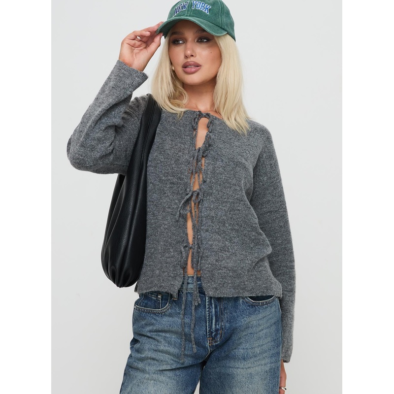 Frosty Knit Cardigan Grey