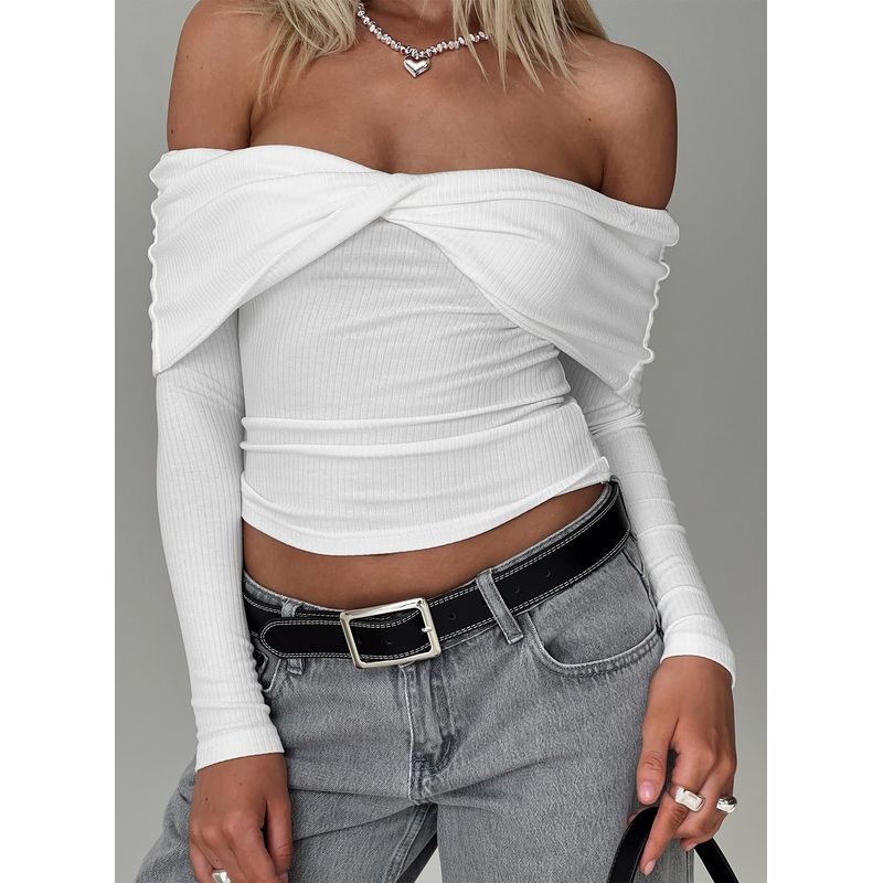 Myrina Long Sleeve Top White