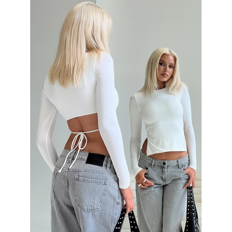 Uzo Long Sleeve Top White