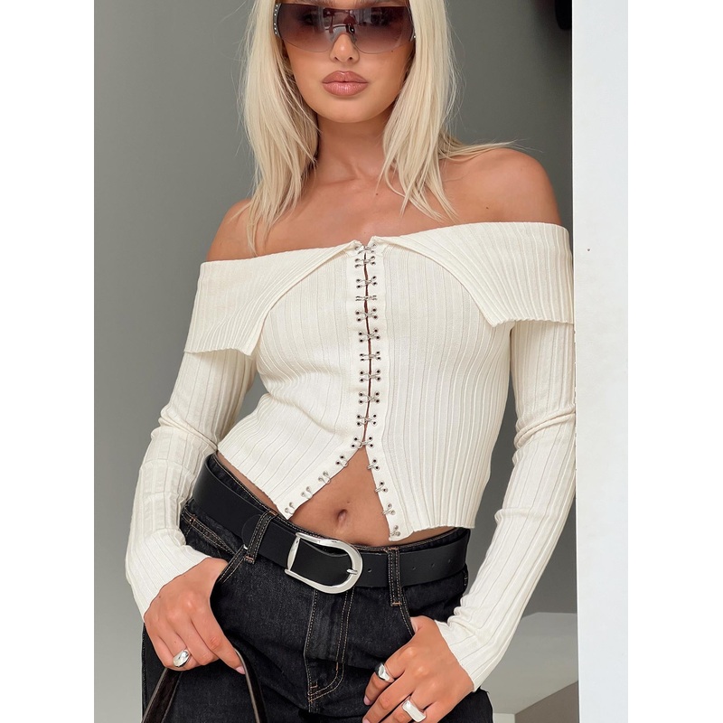 Worthington Long Sleeve Top Cream