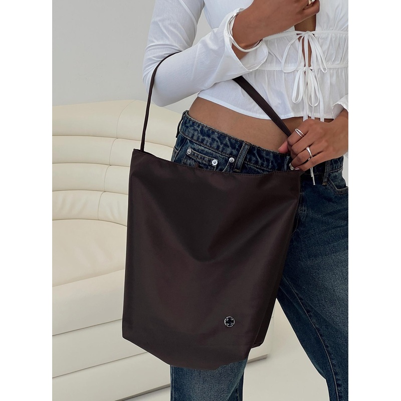 Comma Bucket Tote Bag Brown