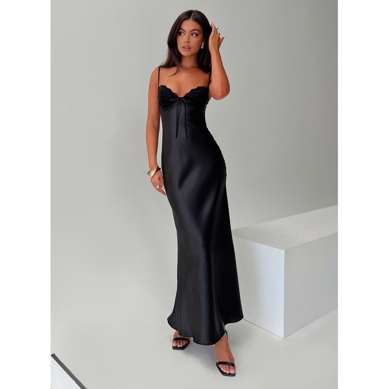 Fadyen Bias Cut Maxi Dress Black Petite