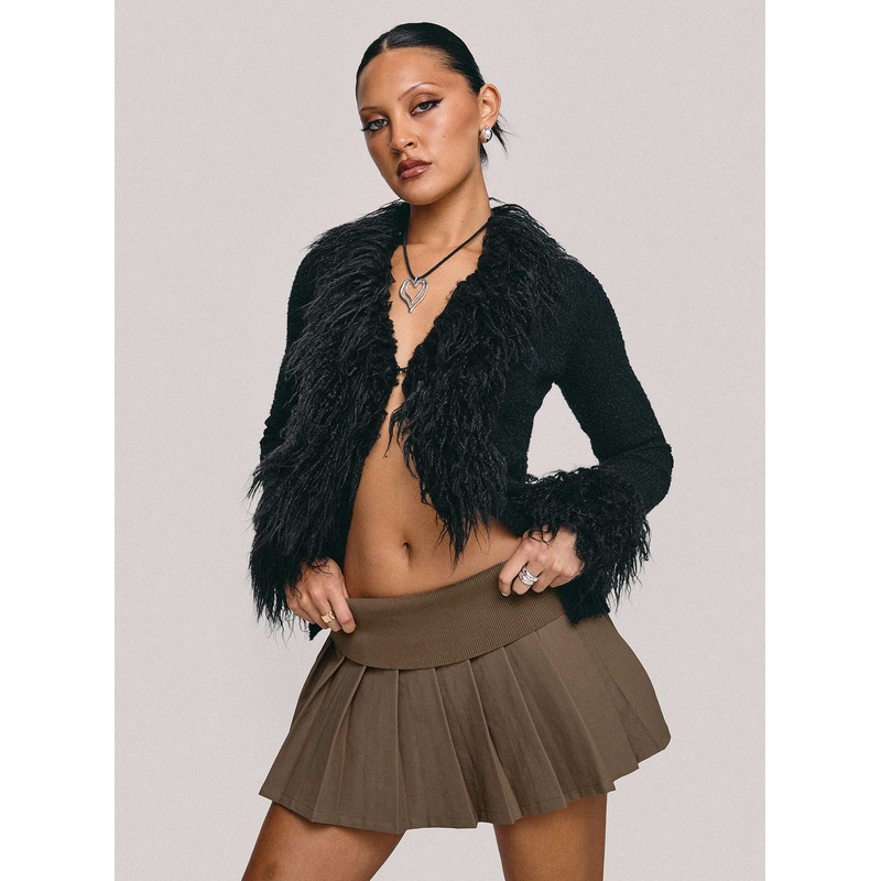 Fantasies Pleated Mini Skort Grey