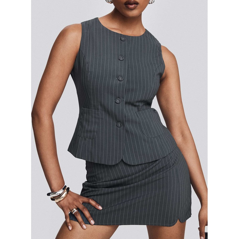 Legrasse Set Charcoal Pinstripe