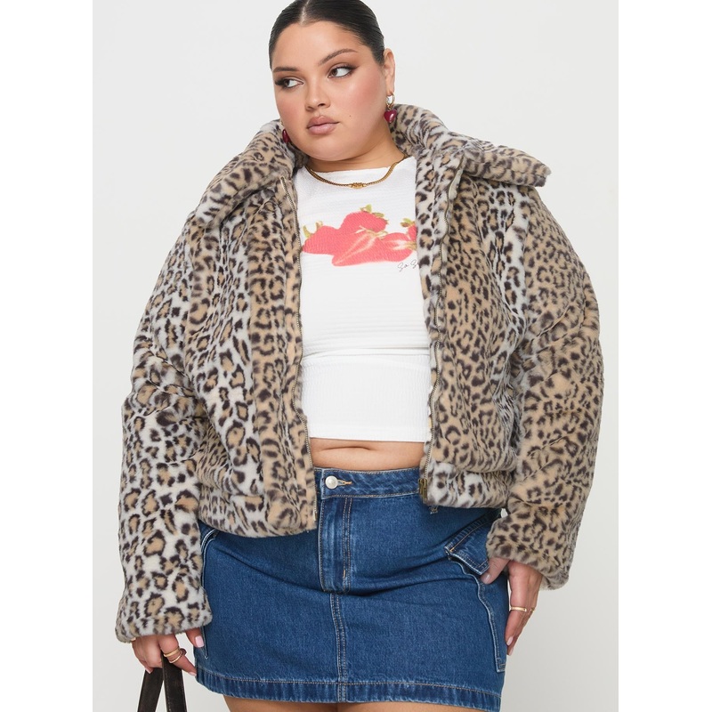 Popstar Jacket Cream Cheetah Curve
