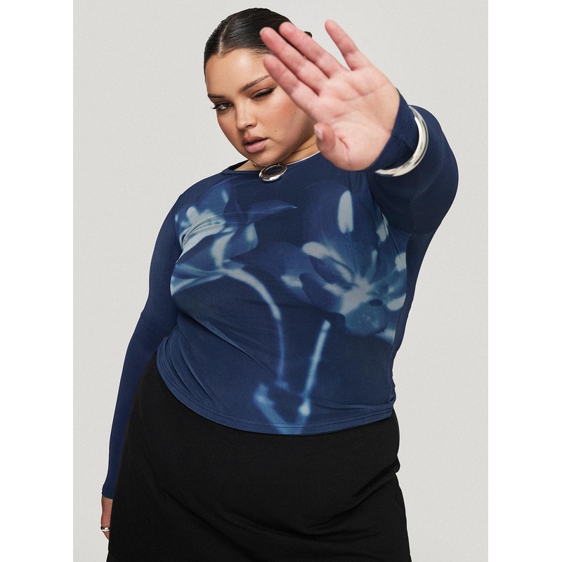 Raldor Long Sleeve Top Navy Curve