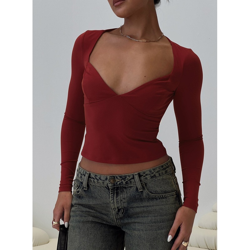 Tonya Long Sleeve Top Red