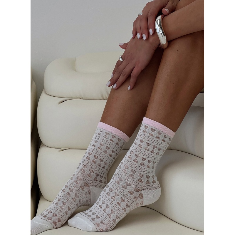 Brookvale Sock White / Pink