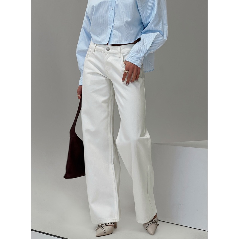 Ellanor Low Rise Slouch Denim Jean White