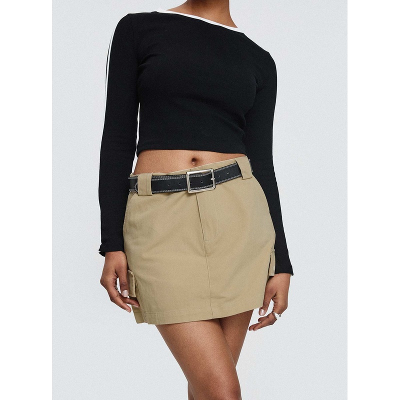 Gonzales Mini Skirt Beige