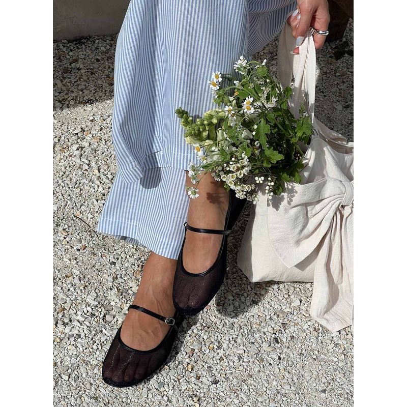 Billini Gilda Ballet Flats Black Mesh