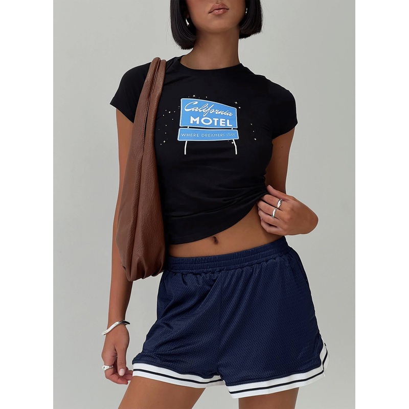 California Motel Tee Washed Charcoal