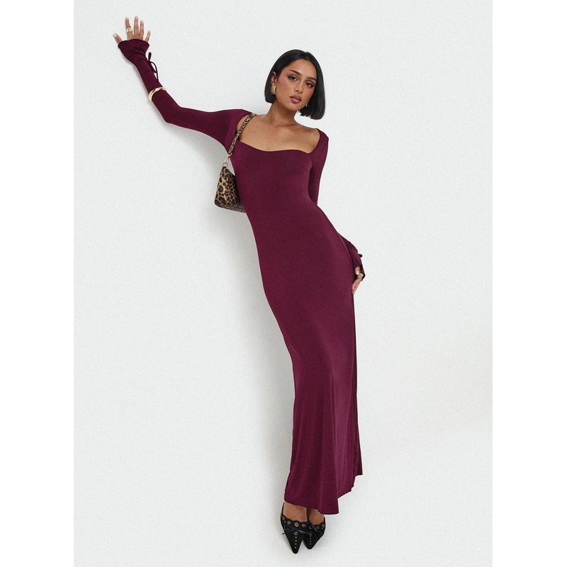 Dalzine Maxi Dress Burgundy