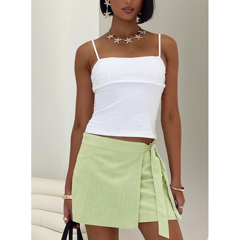 Isaak Wrap Mini Skirt Sage