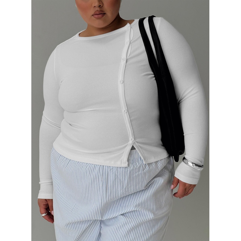 Passoni Long Sleeve Top White Curve