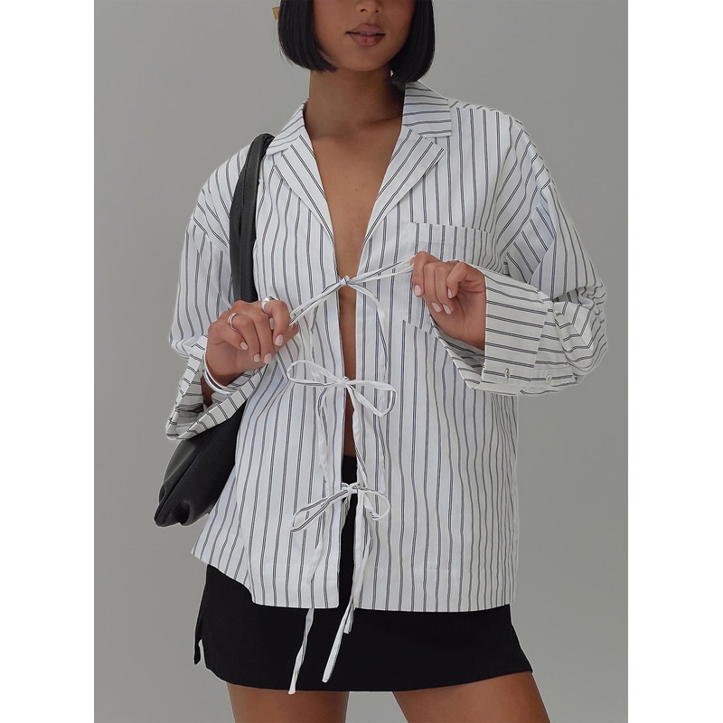 Spiri Shirt White / Black Stripe